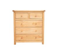 Cabinet Bits Lugo 5 Drawer Chest of Drawers Wood Knob in Light Brown Cabinet Bits Light Brown