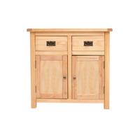Cabinet Bits Lugo Waxed 2 Drawer 2 Door Sideboard Brass Drop Handle in Light Brown Cabinet Bits Light Brown