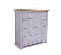 Cabinet Bits Mirano 5 Drawer Chest of Drawers Chrome Knob in Grey Cabinet Bits Grey
