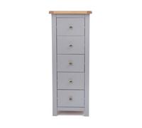 Cabinet Bits Mirano 5 Drawer Narrow Chest Of Drawers Brass Knob