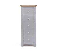 Cabinet Bits Mirano 5 Drawer Narrow Chest Of Drawers Chrome Knob