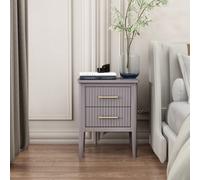 Cabinet Bits Palau 2 Drawer Grey Bedside Table