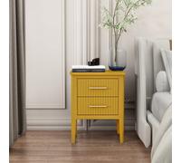 Cabinet Bits Palau 2 Drawer Mustard Bedside Table