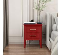 Cabinet Bits Palau 2 Drawer Red Bedside Table