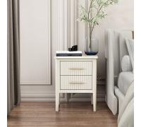 Cabinet Bits Palau 2 Drawer White Bedside Table