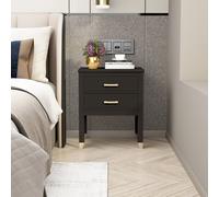 Cabinet Bits Palazzi 2 Drawer Bedside Table Black