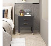 Cabinet Bits Palazzi 2 Drawer Bedside Table Dark Grey