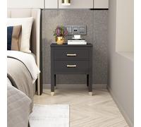 Cabinet Bits Palazzi 2 Drawer Bedside Table in Dark Grey Cabinet Bits Dark Grey