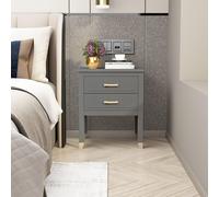 Cabinet Bits Palazzi 2 Drawer Bedside Table in Mid Grey Cabinet Bits Mid Grey