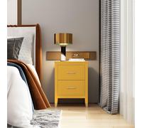 Cabinet Bits Palazzi 2 Drawer Bedside Table in Mustard Cabinet Bits Mustard