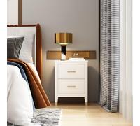 Cabinet Bits Palazzi 2 Drawer Bedside Table in Off-White Cabinet Bits Off-White