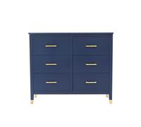 Cabinet Bits Palazzi 6 Drawer Chest Blue H90 W105 D40Cm