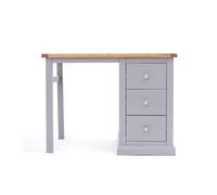 Cabinet Bits Rocca 3 Drawer Desk - Dressing Table Chrome Knob in Grey Cabinet Bits Grey