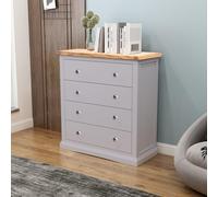 Cabinet Bits Rocca 4 Drawer Chest of Drawers Chrome Knob in Grey Cabinet Bits Grey