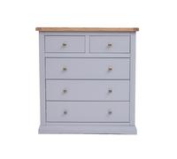 Cabinet Bits Rocca 5 Drawer Chest of Drawers Brass Knob in Grey Cabinet Bits Grey