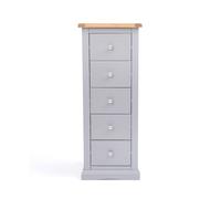 Cabinet Bits Rocca 5 Drawer Narrow Chest of Drawers Chrome Knob in Grey Cabinet Bits Grey