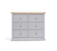 Cabinet Bits Rocca 6 Drawer Chest of Drawers Brass Knob in Grey Cabinet Bits Grey