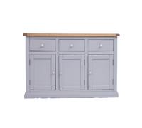 Cabinet Bits Rocca Grey 3 Drawer 3 Door Sideboard Chrome Knob Cabinet Bits Grey