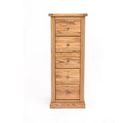 Cabinet Bits Salerno 5 Drawer Narrow Chest Of Drawers Brass Knob
