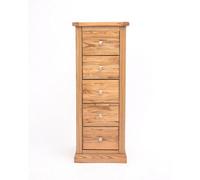 Cabinet Bits Salerno 5 Drawer Narrow Chest Of Drawers Chrome Knob