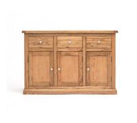 Cabinet Bits Salerno Light Wood 3 Drawer 3 Door Sideboard Chrome Knob