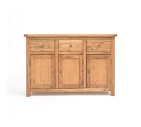 Cabinet Bits Trivento Light Wood 3 Drawer 3 Door Sideboard Brass Knob in Light Brown Cabinet Bits Light Brown