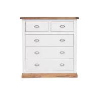 Cabinet Bits Tropea 5 Drawer Chest of Drawers Chrome Cup Handle in Off-White Cabinet Bits Off-White