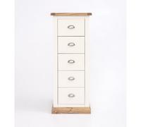 Cabinet Bits Tropea 5 Drawer Narrow Chest Of Drawers Chrome Cup Handle