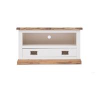 Cabinet Bits Tropea Off White 1 Drawer Tv Cabinet Brass Drop Handle