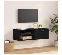 Cabinet Black Engineered Wood Matte 100.5x39x30cm Slim Modern Storage Unit forTV