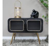 Cabinet - Black Metal - 2 Door - Retro - Small - with Gold Legs