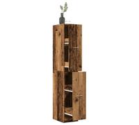 Cabinet Black Oak 30x41x174.5cm Engineered Wood Tall Drawer Storage ModernUnitS