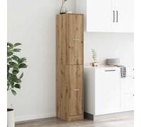 Cabinet Black Oak Engineered Wood 30x41x174.5 cm Tall Narrow Drawer, Storage