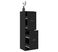 Cabinet Black Oak Engineered Wood 40x41x144.5 cm Slim Apothecary Storage Drawer