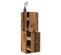Cabinet black oak engineered wood 40x41x144.5cm tall with drawer modern slimunit