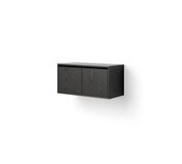 Cabinet Bookcase Low With Doors Black Ash