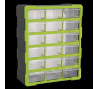 Sealey Apdc18Hv Cabinet Box 18 Drawer - Hi-Vis Green/Black