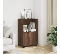 Cabinet Brown Oak 55x40x91cm Engineered Wood 2-Door Storage Cupboard Slim Homes
