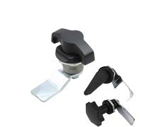 Cabinet Cam Lock, MS714-3 Matt Black Cabinet Cam Lock with Handle Zinc Alloy T Shape Rotary Unlock Pack of 2(Ms714 3)