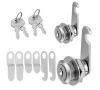 Cabinet Cam Lock with Keys 20mm Silver Cabinet Drawer Locks Cylinder Locker Drawer Toolbox Furniture Mailbox Lock Secure Files Drawers RV Storage Locks Replacement Set