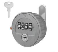 Cabinet Combination Lock with Key, Zinc Alloy & ABS Password Drawer Lock for Home Office Storage, Easy Code Reset, Backup Key Included(30mm gray)