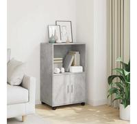 Cabinet Concrete Grey 55x40x91 cm Engineered Wood 2-Door Ample Storage Slim Unit