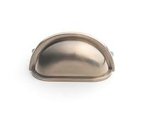 Cabinet Cup Handles Shell Shape Cupboard Pull Handles, 3 Inch/76mm Screw Spacing, Kitchen Cupboard, Bedroom Dresser, Bathroom Wardrobe Pull Handles (Brushed Nickel)