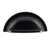 Cabinet Cup Pull Handle 91 x 45mm 76mm Fixing Centres Matt Black