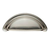 Cabinet Cup Pull Handle 94 x 41.5mm 76mm Fixing Centres Satin Nickel