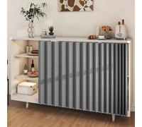 Cabinet Curtains for Kitchen Under Sink Dishwasher Laundry Room Curtains Short Privacy Machine Wash Closet Cover for Open Closet No Punching Required(Gray,W 70 cm x H 50 cm)