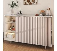 Cabinet Curtains for Kitchen Under Sink Dishwasher Laundry Room Curtains Short Privacy Machine Wash Closet Cover for Open Closet No Punching Required(Khaki,W 90 cm x H 80 cm)