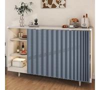 Cabinet Curtains for Kitchen Under Sink Dishwasher Laundry Room Curtains Short Privacy Machine Wash Closet Cover for Open Closet No Punching Required(Blue,W 120 cm x H 80 cm)