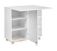 Beliani Cabinet Desk Flomot 80 Cm 40/80 Cm Folding White