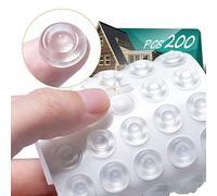 Cabinet Door Bumpers Pack of 200 Self Adhesive Bumpers Pads, Sound Dampening Circular Dots Cupboard Bumpers Clear, Soft Rubber Bumpers Pads for Drawers, Table Tops, Laptop